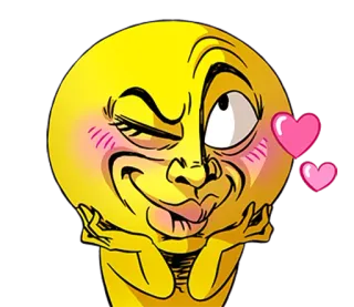 ❤ Biểu tượng cảm xúc, Emoji, Phim hoạt hình, Mặt vàng, Nháy mắt, Trái tim, Tình yêu telegram sticker