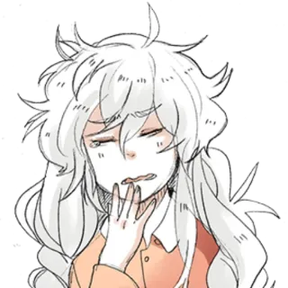 🤍 anime, manga, cartoon, girl, sad, worried telegram sticker