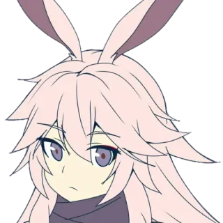 🍙 Anime, Coelho, Cabelo rosa, Fofo, Sticker telegram sticker