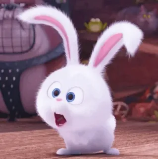 ☁️ Snowball The Secret Life of Pets coniglio, bianco, carino, cartone animato, animale, animale domestico, soffice, peloso whatsapp sticker