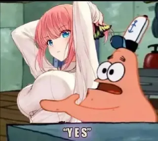 ➖ Patrick Star Spongebob Squarepants YES Bob Esponja, Patricio Estrella, Anime, Dibujos Animados, Divertido, Meme telegram sticker