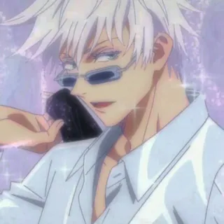 😏 Satoru Gojo Jujutsu Kaisen anime, gojo, satoru, glasses, white hair telegram sticker