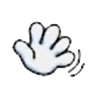 👍 mano, saluto, cartone animato, saluto telegram sticker