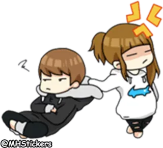 🙄 @MHStickers cartoon, angry, couple, relationship, frustrated, anime, stickers telegram sticker