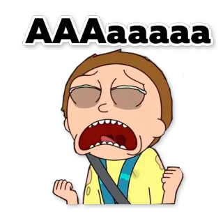 😩 Morty Smith Rick and Morty AAAAaaaa morty, rick y morty, dibujos animados, animación, llorando, estresado, preocupado, triste telegram sticker