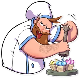 😈 chef, baker, cupcakes, cooking, kitchen, dessert telegram sticker