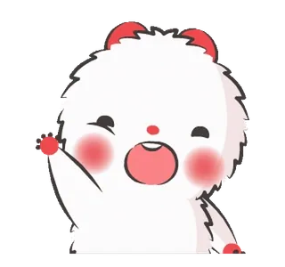 👋 Dessin animé, Mignon, Amical, Salutation, Signe de la main, Duveteux whatsapp sticker