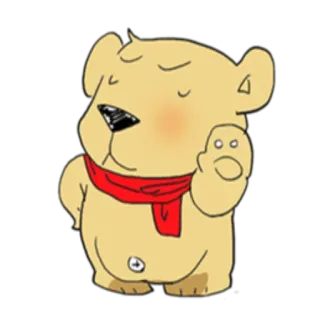✋ Bär, Tier, Cartoon, Schal, süß telegram sticker