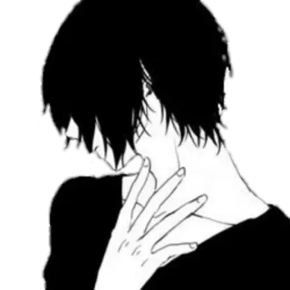 🪁 อนิเมะ, เศร้า, มังงะ, ผู้ชาย, ขาวดำ telegram sticker