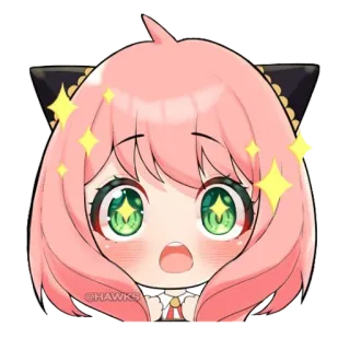 🤩 Anya @HAWKS Anime, Aufkleber, Manga, Cartoon, Animation, Spy x Family, Anya Forger, süß, kawaii telegram sticker