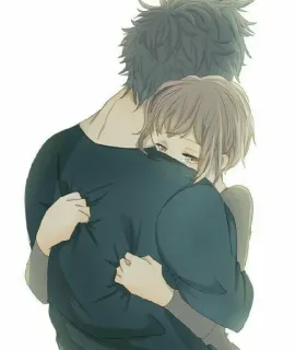 💗 abraço, anime, casal, amor, romance telegram sticker