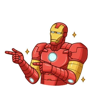 😉 Iron Man Iron Man, Marvel, Super-herói, Apontando, Sticker, Tony Stark telegram sticker