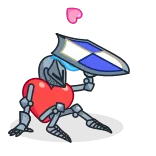 🛡 robot, corazón, pistola, dibujos animados, amor telegram sticker