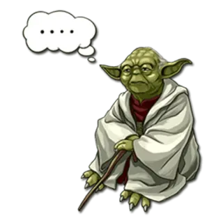 💬 Yoda Star Wars yoda, star wars, jedi, pensando, verde whatsapp sticker