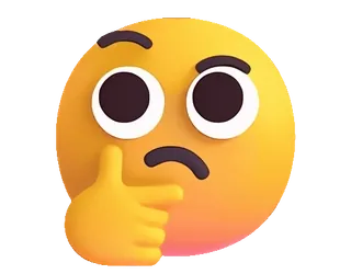 🤔 อิโมจิ, กำลังคิด, ครุ่นคิด, คำถาม, ใช้ความคิด telegram sticker