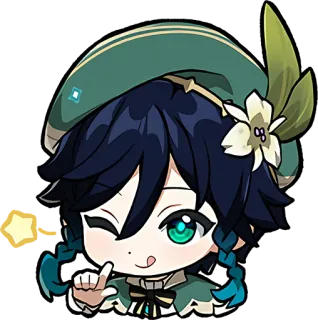 😉 Venti Genshin Impact อนิเมะ, จิบิ, น่ารัก, เกม, เวนติ, เก็นชินอิมแพ็ค telegram sticker