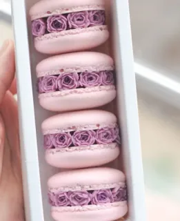 🧁 Macarons, Dessert, Süßigkeiten, Essen, Gebäck, Rose, Rosa whatsapp sticker