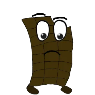 😟 chocolate, triste, dibujos animados, comida, dulce whatsapp sticker