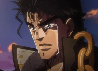 😭 Jotaro Kujo JoJo's Bizarre Adventure Anime, Khóc, Buồn, Nước mắt, Jotaro telegram sticker