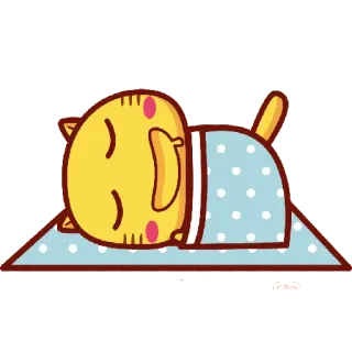 😴 Katze, schlafend, Cartoon, süß, gelb, Tier telegram sticker