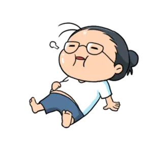 😶 卡通, 疲惫, 累, 休息, 眼镜, 放松, 懒 telegram sticker