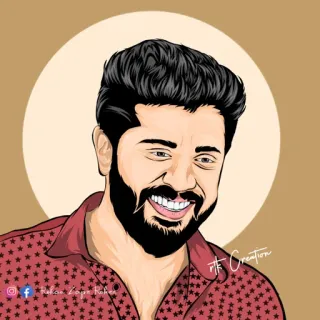 😁 homme, portrait, barbe, sourire, illustration telegram sticker