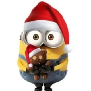 🧸 Minion kartun, natal, minion, boneka beruang, topi santa telegram sticker