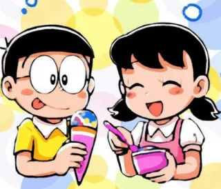 🍦 Nobita Nobi Doraemon Cartoon, Eis, Kinder, Freundschaft, Anime whatsapp sticker