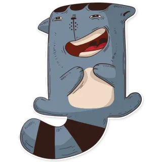 😁 การ์ตูน, สัตว์, แมว, มีความสุข, ยิ้ม, ตัวละคร telegram sticker