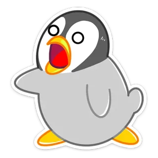 🙀 pinguino, adesivo, cartone animato, uccello, animale telegram sticker