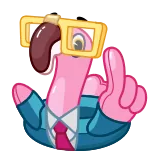 🤓 dito medio, maleducato, offensivo, gesto, cartone animato, fagiolo telegram sticker