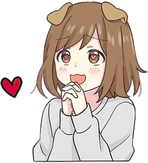 😍 Anime, Lucu, Telinga anjing, Hati, Kawaii, Cinta telegram sticker