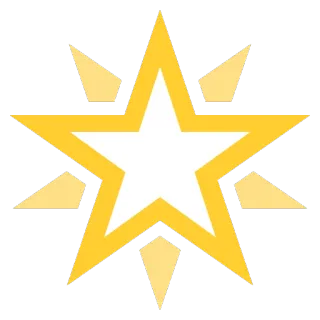 🌟 étoile, jaune, blanc, géométrique, symbole, simple, forme whatsapp sticker