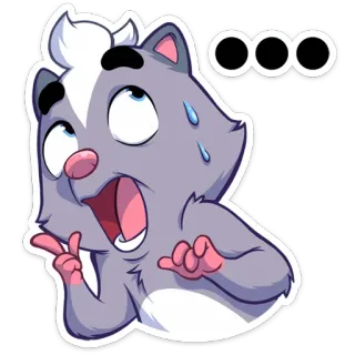 😅 Katze, Tier, süß, Sticker, Emoji, besorgt, denkend telegram sticker