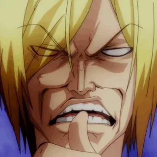 💛 Аниме, Персонаж, Выражение лица, Блондин, Ухмылка, Смешной, Мультфильм telegram sticker