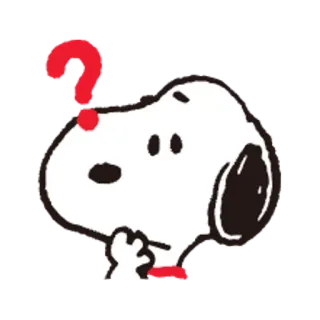 🐧 Snoopy スヌーピー, 漫画, 犬, 考える, 質問 telegram sticker