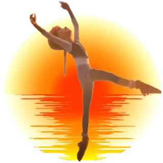 👯 ballerino, ballerina, tramonto, silhouette, danza, posa whatsapp sticker