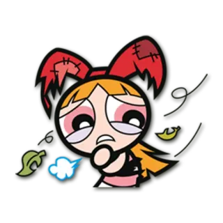 🌀 Blossom Powerpuff Girls cartoon, Blossom, sad, girl, Powerpuff Girls telegram sticker