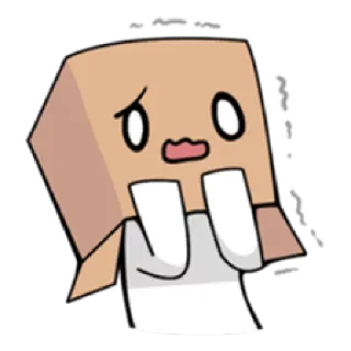 😱 cartoon, box, sad, cute, character, drawing telegram sticker