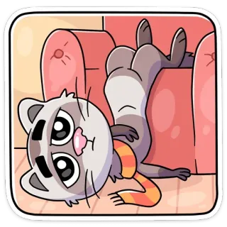 😵 kat, cartoon, bank, sjaal, ontspannen, schattig, dier telegram sticker