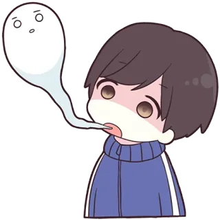 😱 anime, kawaii, cute, ghost, cartoon, sticker telegram sticker