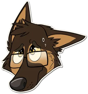 😰 Hund, Brille, Anthropomorph, Cartoon, Sticker telegram sticker