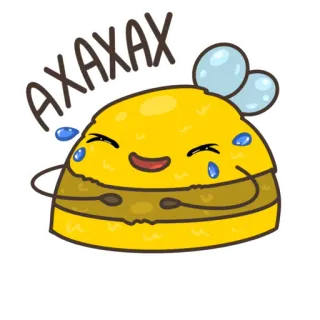 😂 AXAXAX bij, cartoon, geel, dier, humor, schattig telegram sticker