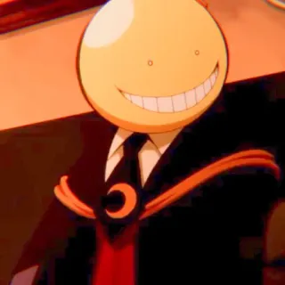 😀 Koro-sensei Assassination Classroom Anime, Professor, Amarelo, Polvo, Tentáculo, Sorriso telegram sticker