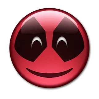😊 Deadpool comics, marvel, antihero, red, emoji telegram sticker