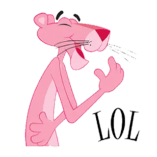 😂 Pink Panther LOL cartone animato, Pantera Rosa, risata, lol telegram sticker