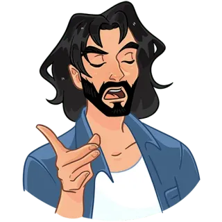 ☝ man, person, gesture, cartoon, illustration, pointing telegram sticker