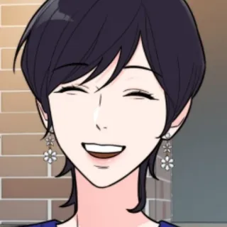 ♥️ mulher, sorrindo, desenho animado, feliz, anime telegram sticker