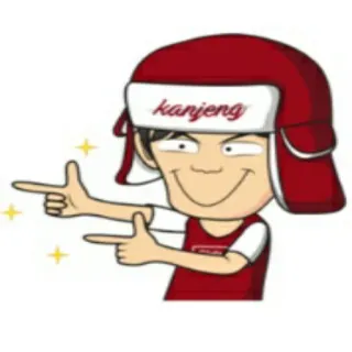 🕴 kanjeng Мультфильм, Персонаж, Канджэнг, Указывает, Шляпа telegram sticker