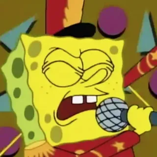 🎙 Spongebob Squarepants spongebob, nickelodeon, cartoon, microphone, band telegram sticker